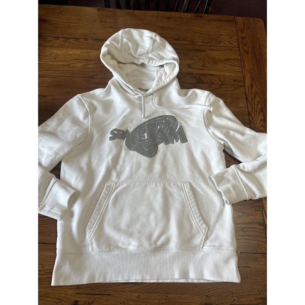 MEN'S Small White Space Jam Hoodie Sweatshirt NWT $69.95 Medium P26
